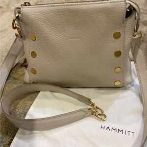 Hammitt Beige Crossbody Bag with Gold Accents